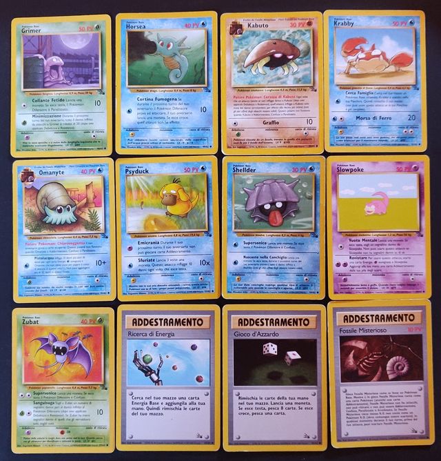 24 Carte Pokémon Vintage Set Fossil