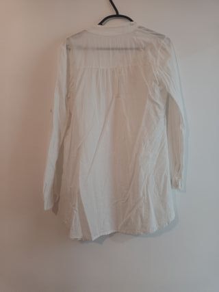 Blusa Lino Mujer Blanca Talla L