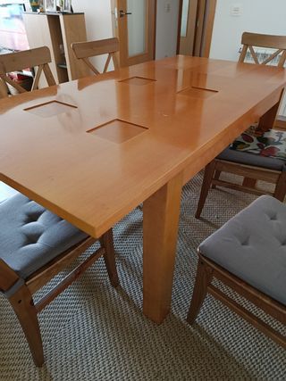 Mesa de comedor de madera 130x90x77