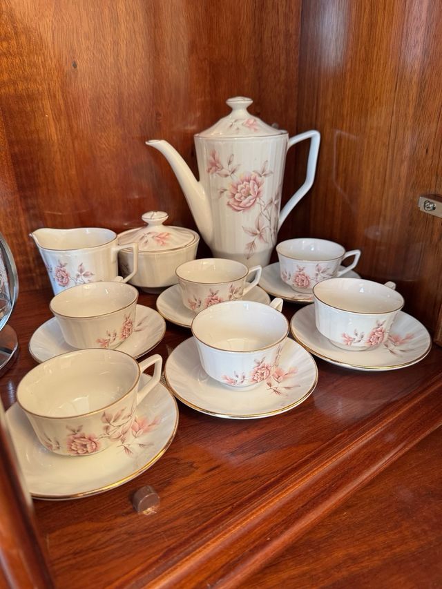 Juego de Tazas de Café/Té con Diseño Floral