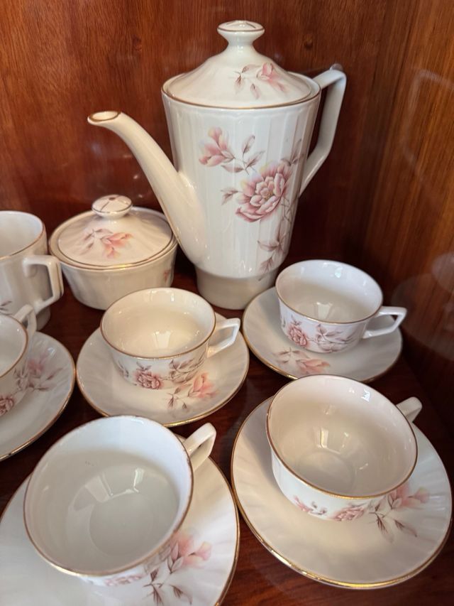 Juego de Tazas de Café/Té con Diseño Floral