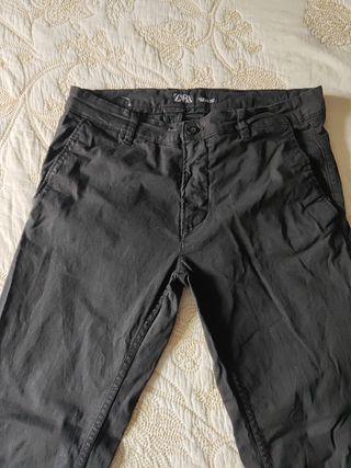 Pantalones Chinos Zara Negro Talla M