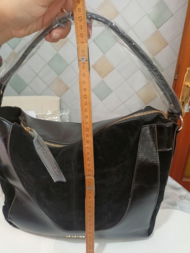 Borsa Cocconuda nera spalla/tracolla