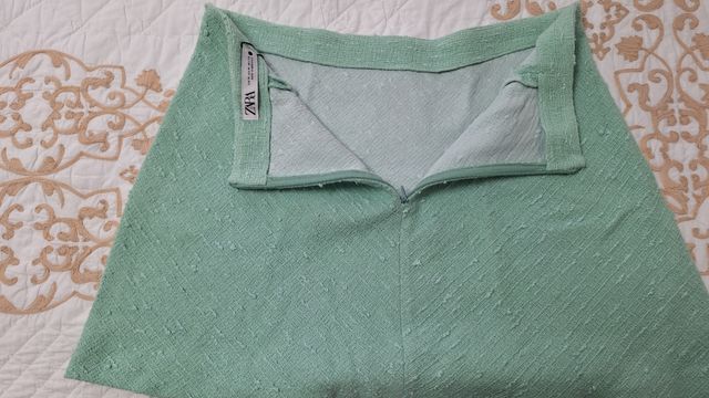 Minifalda Zara Verde Texturizada