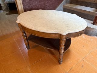 Mesa de centro madera y mármol