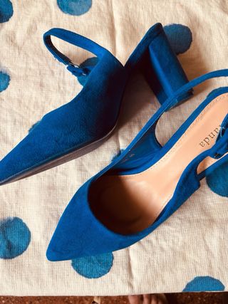 Zapatos de tacón azul talla 40