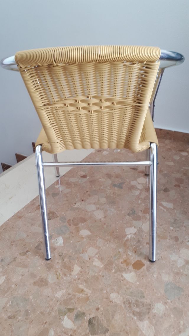 4 Sillones de terraza aluminio y ratón.