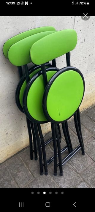 Taburetes plegables verdes (juego de 2 piezas