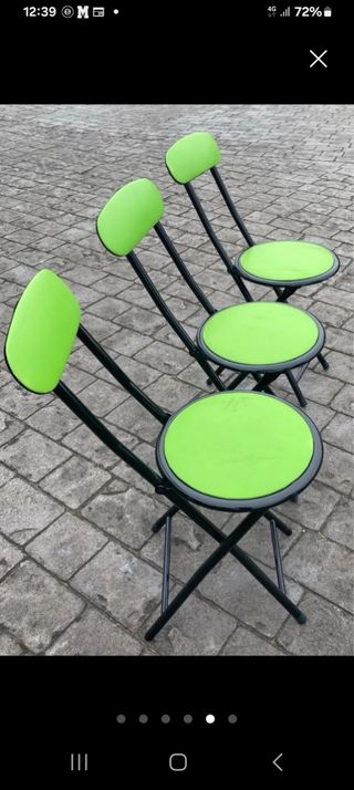 Taburetes plegables verdes (juego de 2 piezas
