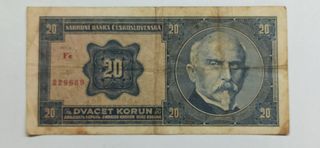 Billete 20 Coronas Checoslovaquia 1926