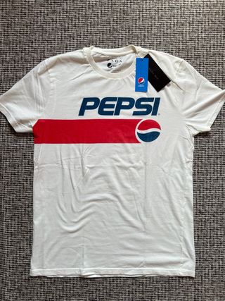 Camiseta Zara Pepsi Hombre Blanca vintage 