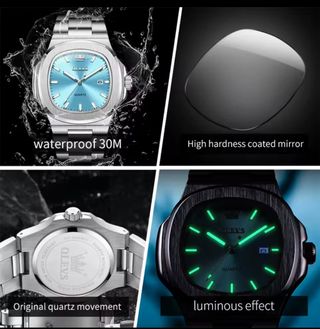 Reloj Olevs Hombre Plata y Azul