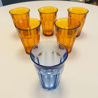 6 Vasos Duralex Picardie Ámbar y Azul