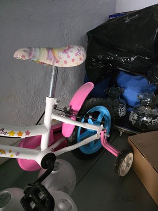 Bicicleta infantil unicornio rosa y azul