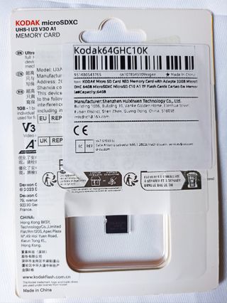 Scheda Micro SD KODAK 64GB UHS-I U3 V30 A1