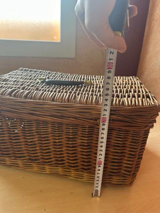 Cesta de mimbre grande con cierres para picnic