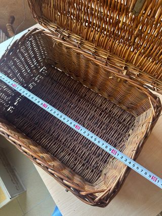 Cesta de mimbre grande con cierres para picnic