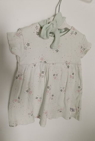 Vestido Baby Bol verde agua estrellas