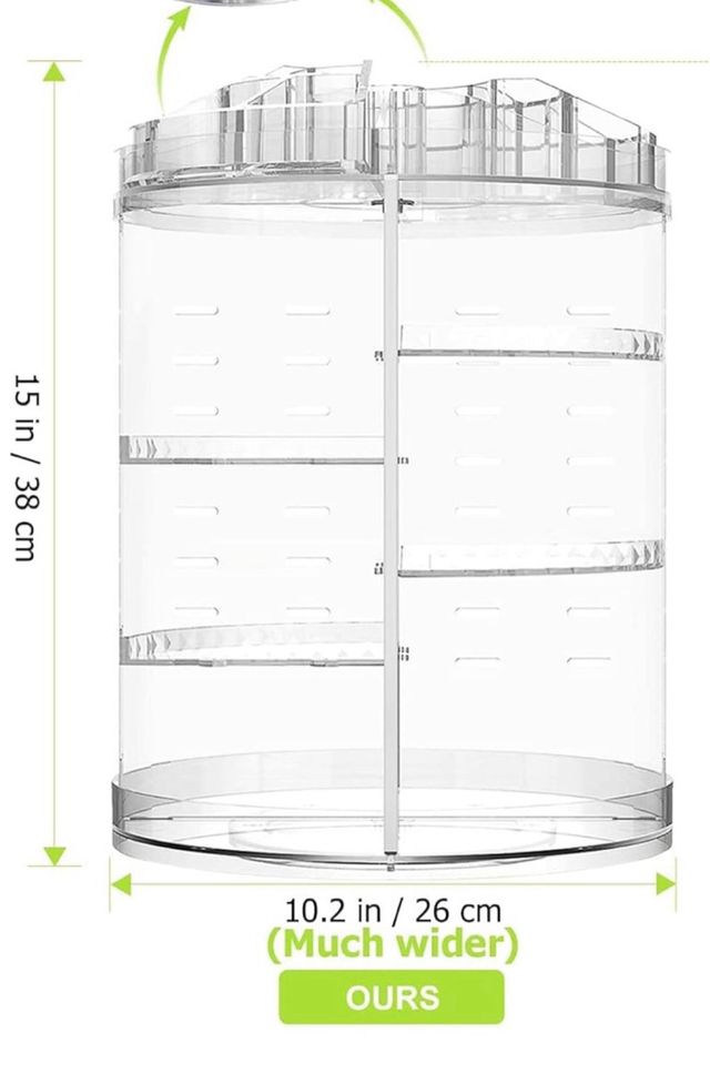 Organizzatore Trucchi Rotante Trasparente