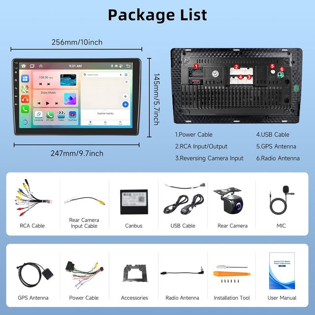 Autorradio Android 10" para Citroën C5 (2008-2017)