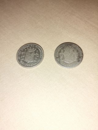 Lote 10 monedas plata siglo XIX y XX