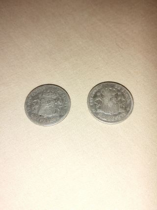 Lote 10 monedas plata siglo XIX y XX