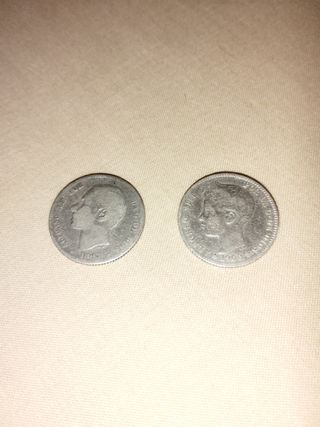Lote 10 monedas plata siglo XIX y XX