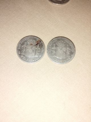 Lote 10 monedas plata siglo XIX y XX