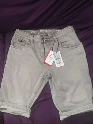 Pantalón corto vaquero gris hombre T.36