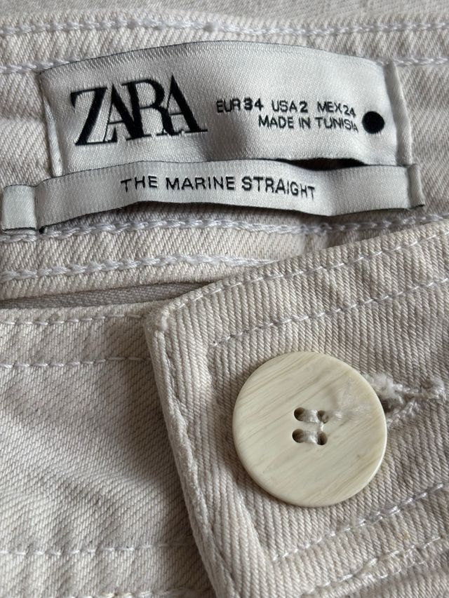 Vaquero T.34 marine straight beige de Zara