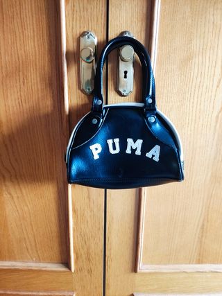 Pequeño Bolso de mano Puma vintage negro y beige