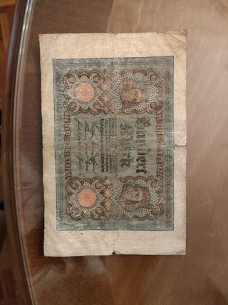 Billete antiguo 100 marcos alemanes