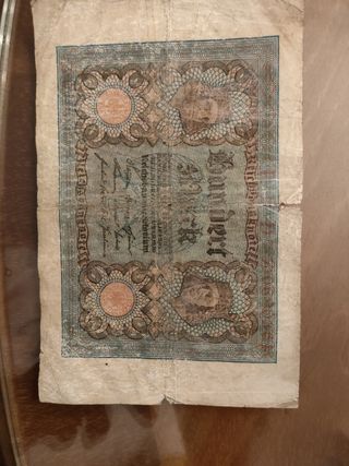 Billete antiguo 100 marcos alemanes