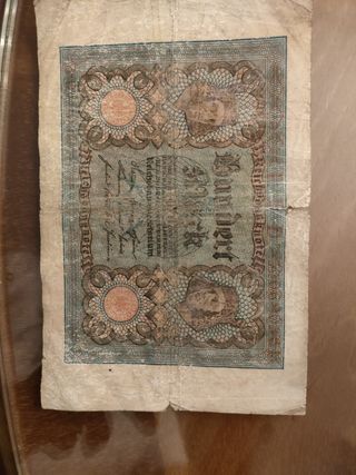 Billete antiguo 100 marcos alemanes
