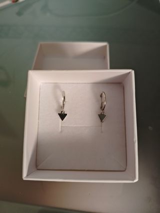 Pendientes Aro Plata 925 Triángulo Sin Estrenar