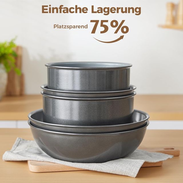 Juego de ollas asa extraíble de 17 piezas NUEVO