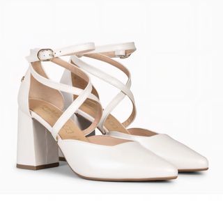 Zapatos Mimao Tacón Ancho Talla 40 Blancos