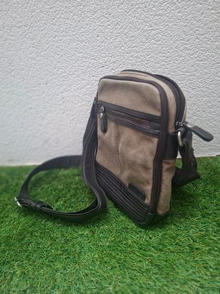 Bolso cruzado hombre marrón y negro