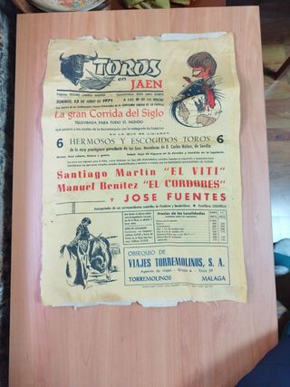 CARTEL DE TOROS EN JAÉN 13 DE JUNIO DE 1971