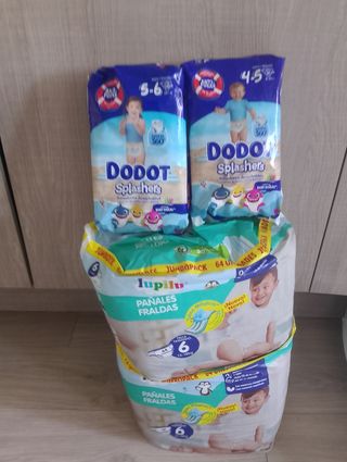 Pañales de agua Dodot Splashers y Lupilu T6