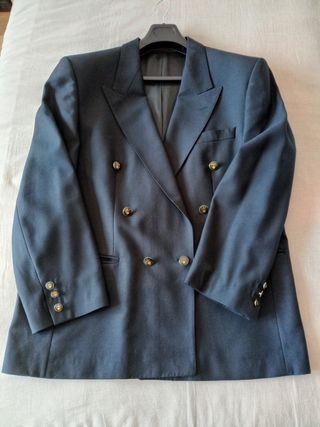 Americana cruzada azul hombre