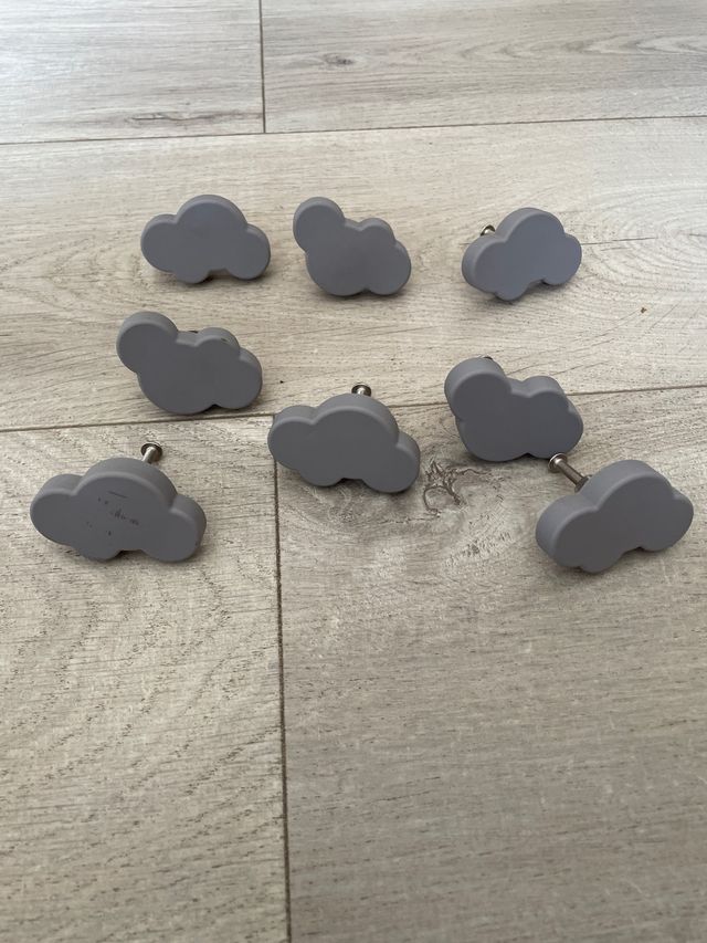 Tiradores para muebles Nube Bebé Gris (Set de 8).