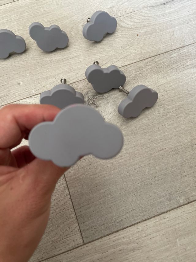 Tiradores para muebles Nube Bebé Gris (Set de 8).