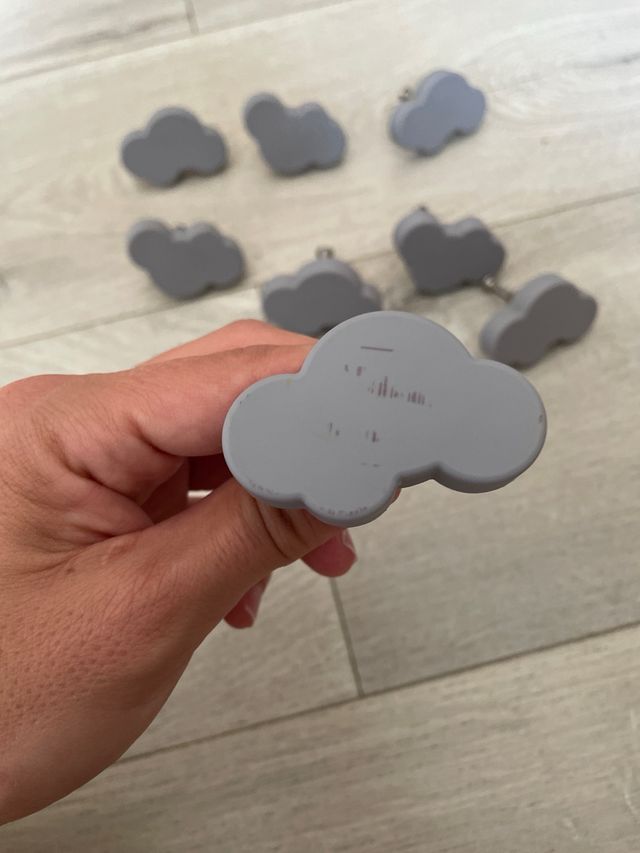 Tiradores para muebles Nube Bebé Gris (Set de 8).