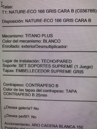 Cortina Enrollable Gris segun foto