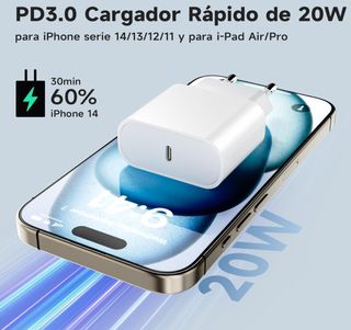 Cargador Apple iPhone Carga Rapida 20W