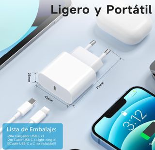 Cargador Apple iPhone Carga Rapida 20W