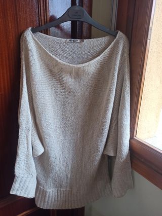 Jersey de punto beige talla M