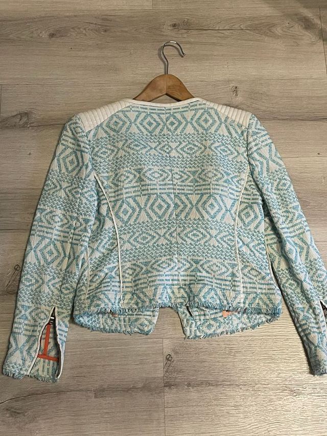 Blazer Trafaluc Zara Azul y Blanco