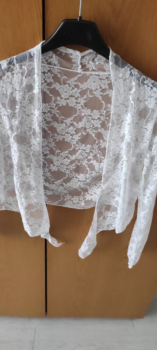 Coprispalle donna pizzo bianco